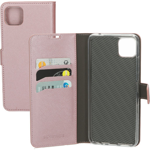 Saffiano Wallet Case Samsung Galaxy A22 5G (2021) Pink