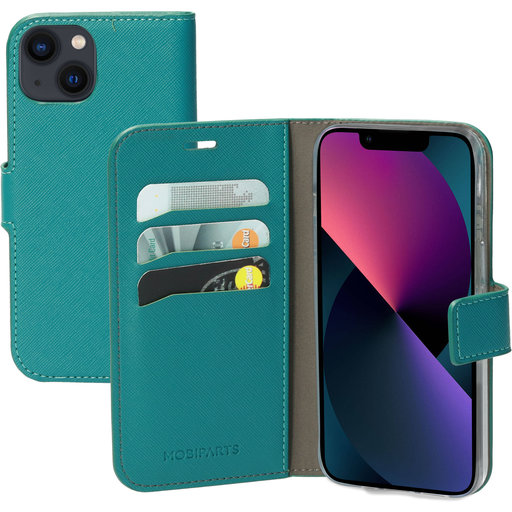 Saffiano Wallet Case Apple iPhone 13 Turquoise