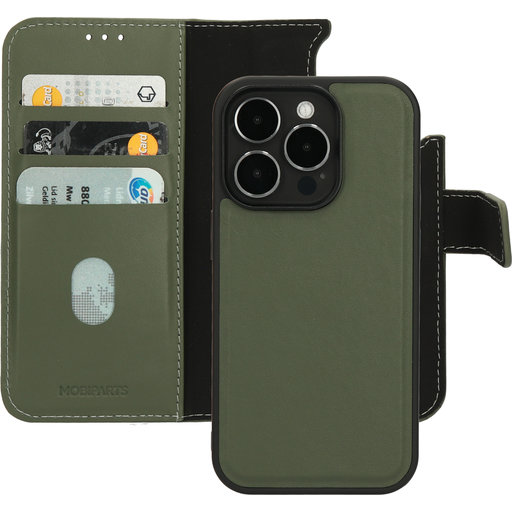 Leather 2 in 1 Wallet Case Apple iPhone 14 Pro Green