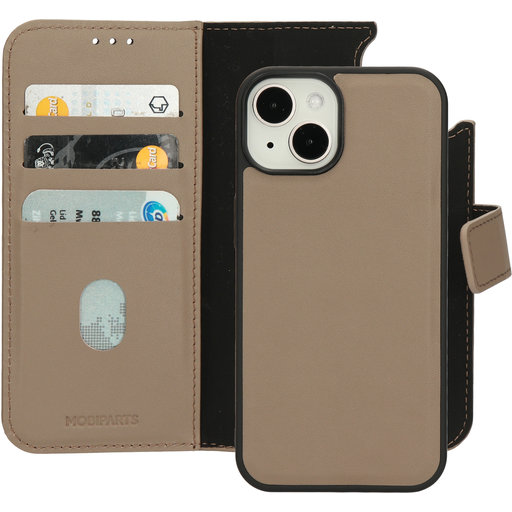Leather 2 in 1 Wallet Case Apple iPhone 14 Taupe