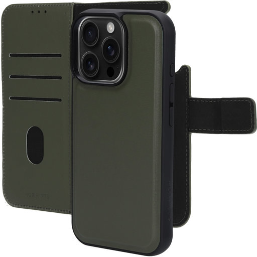 Leather 2 in 1 Wallet Case Apple iPhone 16 Pro Green