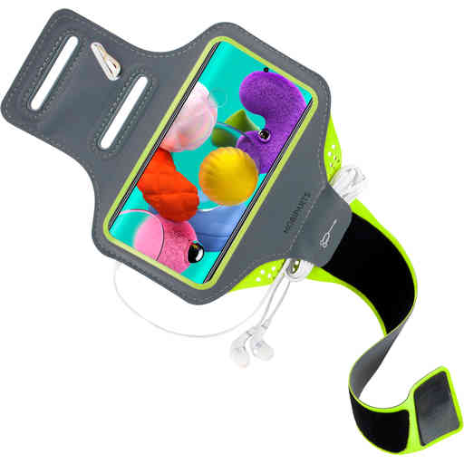 Mobiparts Comfort Fit Sport Armband Samsung Galaxy A51 (2020) Neon Green