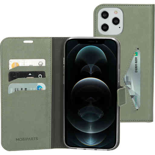 Mobiparts Classic Wallet Case Apple iPhone 12 Pro Max Stone Green