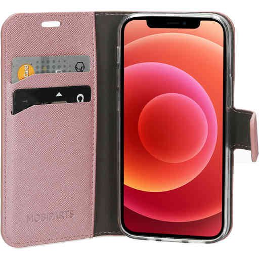 Mobiparts Saffiano Wallet Case Apple iPhone 12 Mini Pink