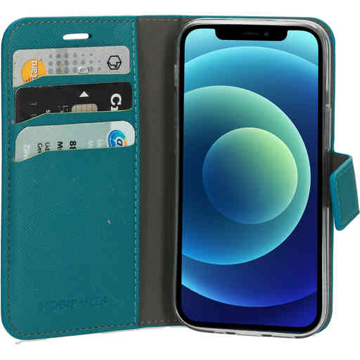 Mobiparts Saffiano Wallet Case Apple iPhone 12 Mini Turquoise
