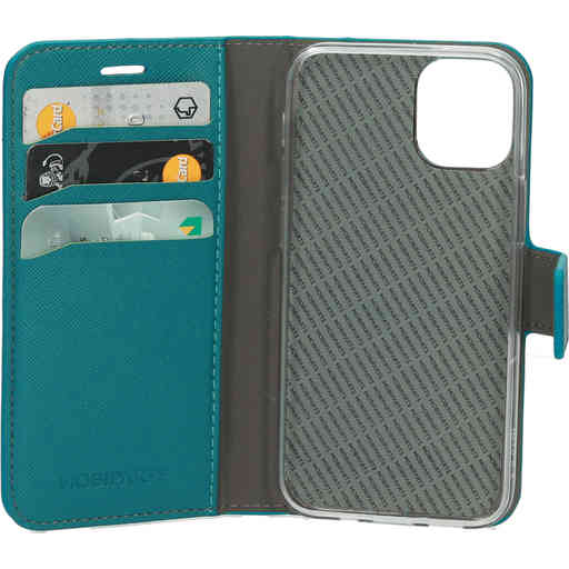 Mobiparts Saffiano Wallet Case Apple iPhone 12 Mini Turquoise