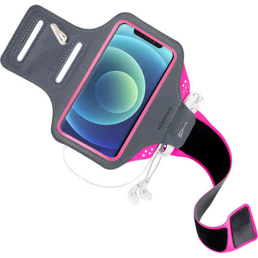 Mobiparts Comfort Fit Sport Armband Apple iPhone 12 Mini Neon Pink