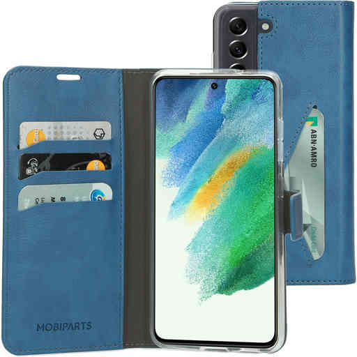 Mobiparts Classic Wallet Case Samsung Galaxy S21 FE (2022) Steel Blue