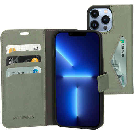Mobiparts Classic Wallet Case Apple iPhone 13 Pro Stone Green