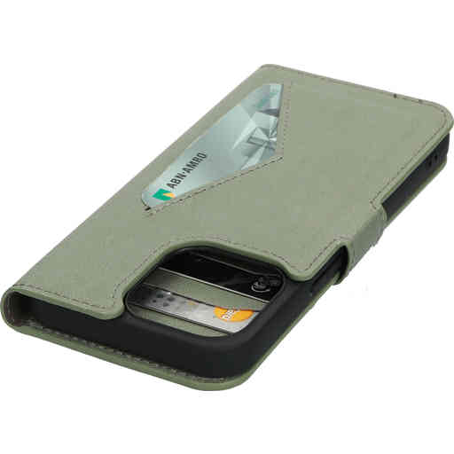 Mobiparts Classic Wallet Case Apple iPhone 13 Pro Stone Green