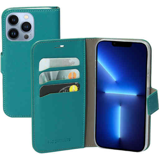Mobiparts Saffiano Wallet Case Apple iPhone 13 Pro Turquoise