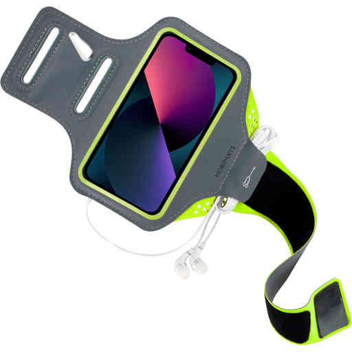 Mobiparts Comfort Fit Sport Armband Apple iPhone 13 Mini Neon Green
