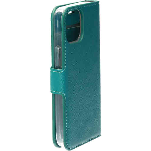 Mobiparts Saffiano Wallet Case Apple iPhone 13 Mini Turquoise