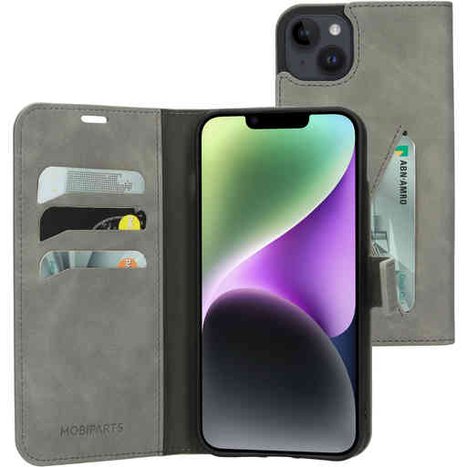 Mobiparts Classic Wallet Case Apple iPhone 14 Plus Granite Grey