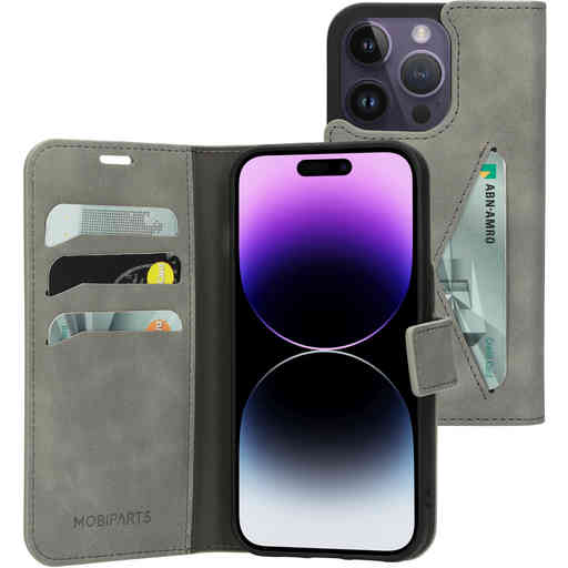 Mobiparts Classic Wallet Case Apple iPhone 14 Pro Granite Grey