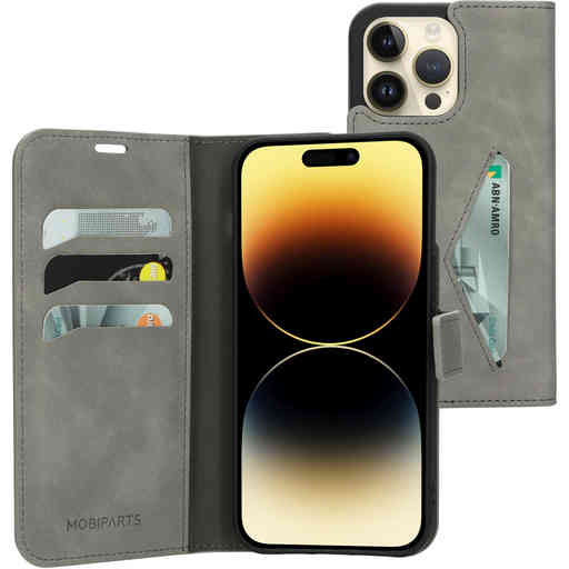 Mobiparts Classic Wallet Case Apple iPhone 14 Pro Max Granite Grey