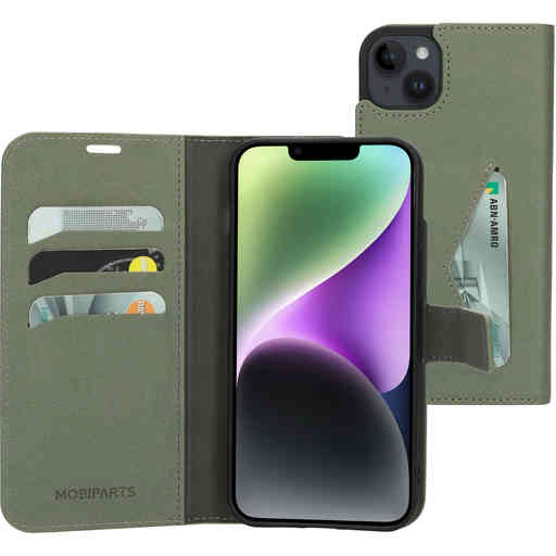 Mobiparts Classic Wallet Case Apple iPhone 14 Plus Stone Green