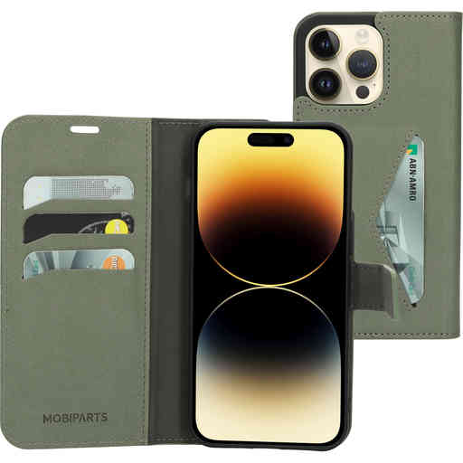 Mobiparts Classic Wallet Case Apple iPhone 14 Pro Max Stone Green