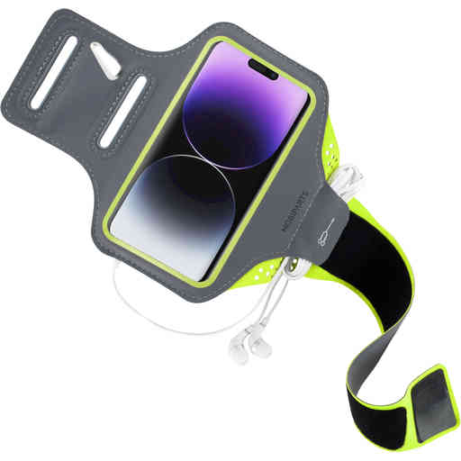 Mobiparts Comfort Fit Sport Armband Apple iPhone 14 Pro Neon Green