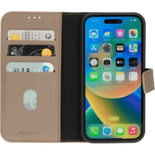 Mobiparts Leather 2 in 1 Wallet Case Apple iPhone 14 Pro Taupe