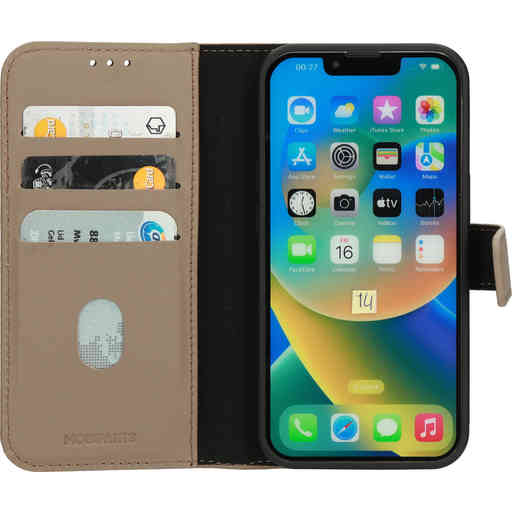 Mobiparts Leather 2 in 1 Wallet Case Apple iPhone 14 Taupe