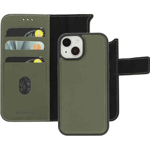 Mobiparts Leather 2 in 1 Wallet Case Apple iPhone 15/14 Green