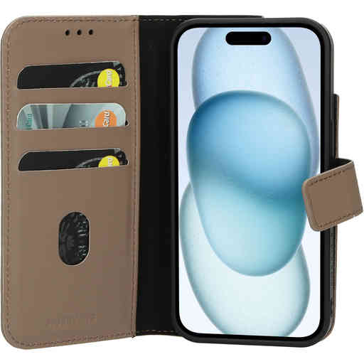 Mobiparts Leather 2 in 1 Wallet Case Apple iPhone 15/14 Taupe