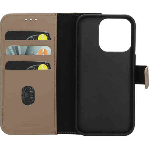 Mobiparts Leather 2 in 1 Wallet Case Apple iPhone 15 Pro Taupe