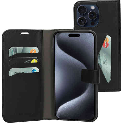 Mobiparts Classic Wallet Case Apple iPhone 15 Pro Max Black