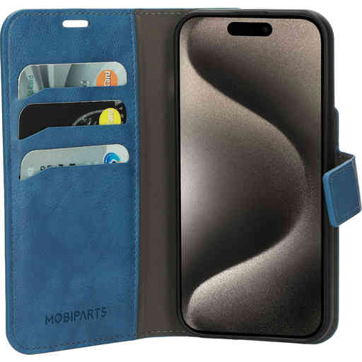 Mobiparts Classic Wallet Case Apple iPhone 15 Pro Steel Blue