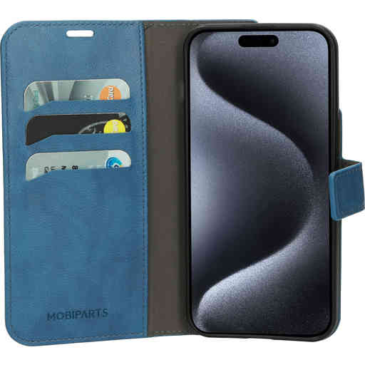Mobiparts Classic Wallet Case Apple iPhone 15 Pro Max Steel Blue