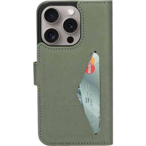 Mobiparts Classic Wallet Case Apple iPhone 15 Pro Stone Green