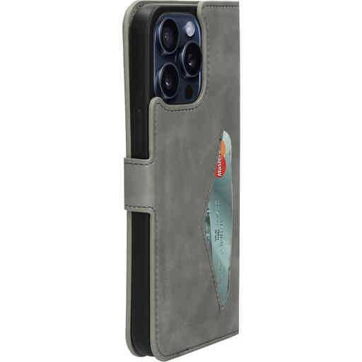 Mobiparts Classic Wallet Case Apple iPhone 15 Pro Max Granite Grey