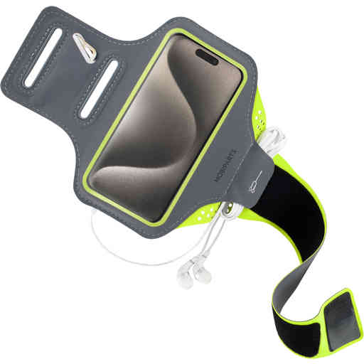 Mobiparts Comfort Fit Sport Armband Apple iPhone 15 Pro Neon Green