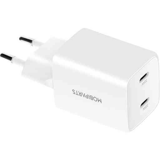 Mobiparts GaN Wall Charger Dual USB-C 35W White (with PD)