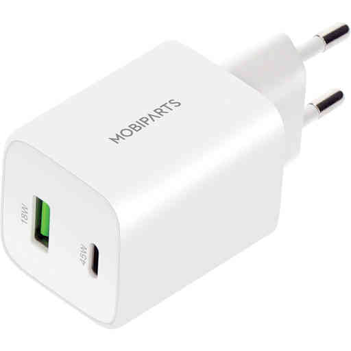 Mobiparts GaN Wall Charger USB-C/USB-A PD 3.0/QC 45W White