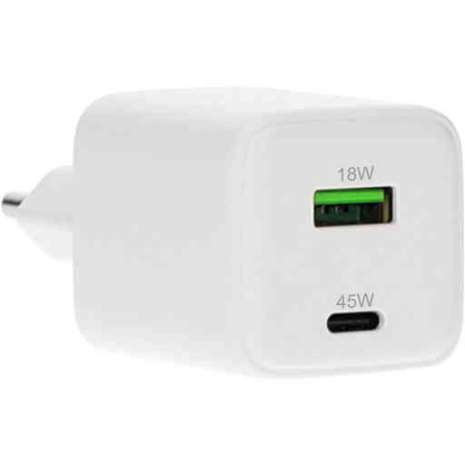 Mobiparts GaN Wall Charger USB-C/USB-A PD 3.0/QC 45W White