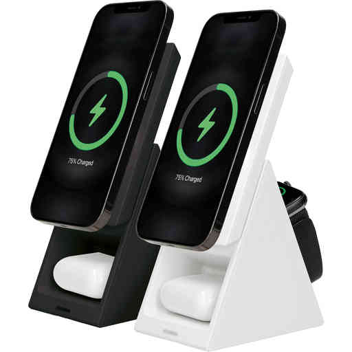 Mobiparts Wireless 3 in 1 Charger 15W Triangle White