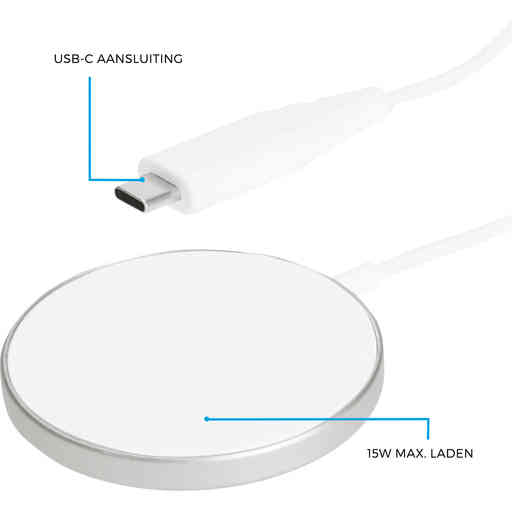 Mobiparts Wireless MagSafe Compatible Charger 15W Flat White