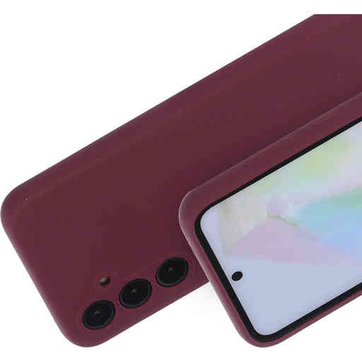 Mobiparts Silicone Cover Samsung Galaxy A35 Plum Red