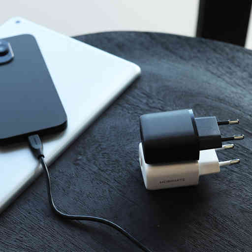 Mobiparts Wall Charger Dual USB-C/USB-A with USB-C to USB-C cable Black