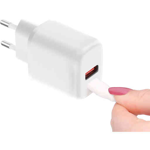 Mobiparts Wall Charger Dual USB-C/USB-A with Lightning Cable White