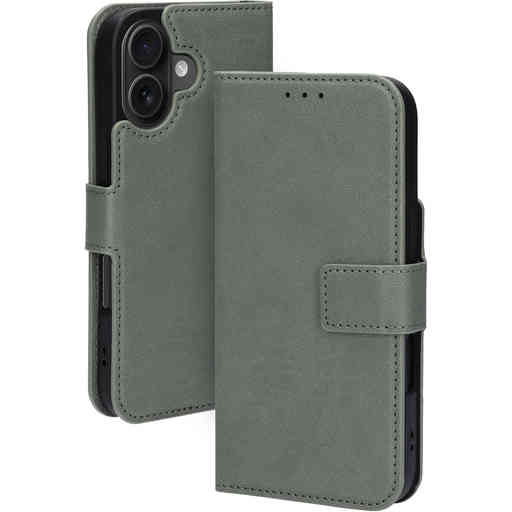 Mobiparts Classic Wallet Case Apple iPhone 16 Stone Green (MagSafe Compatible)