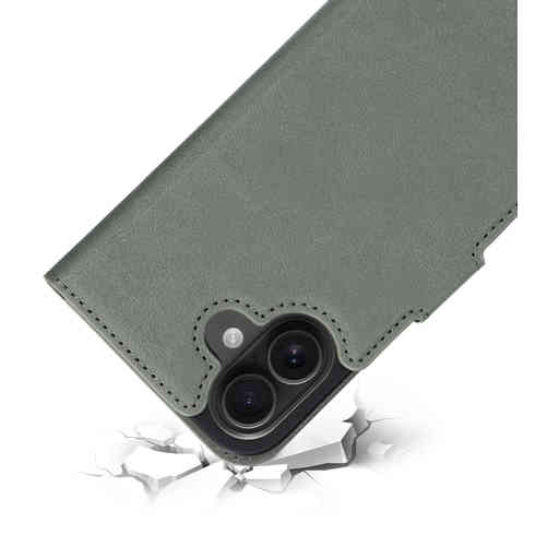 Mobiparts Classic Wallet Case Apple iPhone 16 Stone Green (MagSafe Compatible)