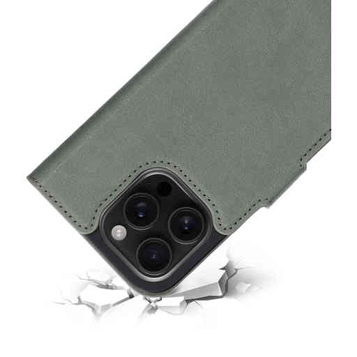 Mobiparts Classic Wallet Case Apple iPhone 16 Pro Stone Green (MagSafe Compatible)