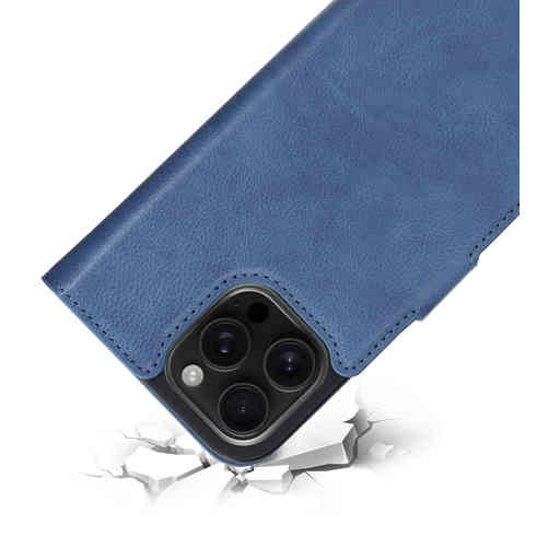 Mobiparts Classic Wallet Case Apple iPhone 16 Pro Max Steel Blue (MagSafe Compatible)