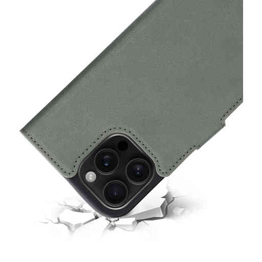 Mobiparts Classic Wallet Case Apple iPhone 16 Pro Max Stone Green (MagSafe Compatible)