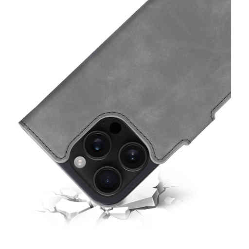 Mobiparts Classic Wallet Case Apple iPhone 16 Pro Granite Grey (MagSafe Compatible)