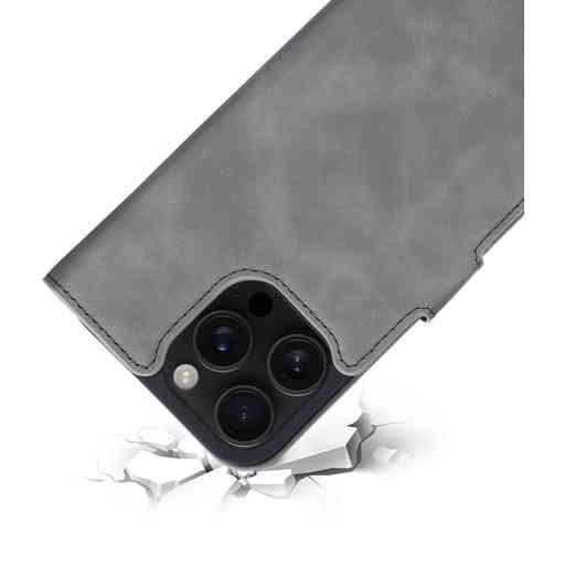 Mobiparts Classic Wallet Case Apple iPhone 16 Pro Max Granite Grey (MagSafe Compatible)