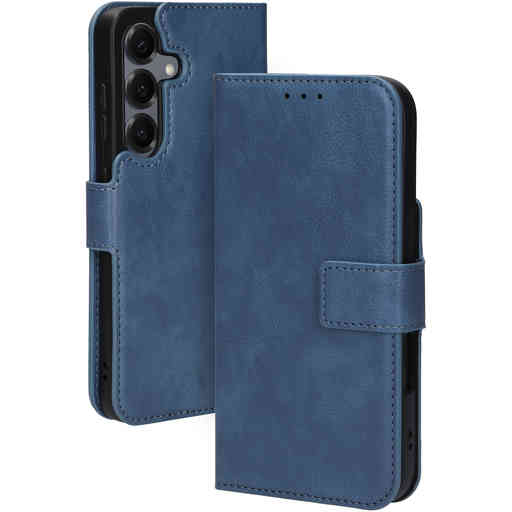 Mobiparts Classic Wallet Case Samsung Galaxy S25 Steel Blue (MagSafe Compatible)